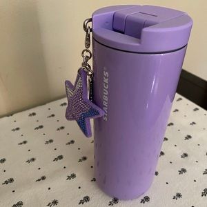 Starbucks ~ purple tumbler w/ star charm / keychain ~ 12 oz ~ New